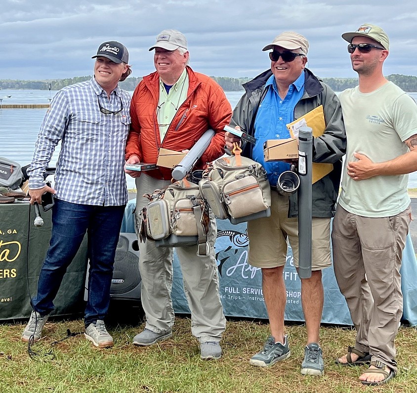 Ken Louko (left) and fishing partner, Chuck Bishirjian won the 2023 Southern Striper Open on Lake Lanier, GA. Approximately 35 boats participated in the tournament benefiting Project Healing Waters. Our team won both the Big Fish category as well as the “Three best fish in total inches” for the tournament win.